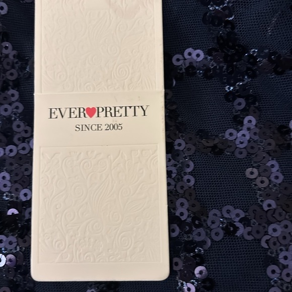 NWT Ever Pretty Long Navy Sequin Wedding Holiday 14 - Picture 6 of 7